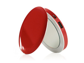 Espelho Bolsa Power Bank 3000mAh Vermelho