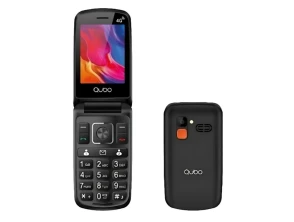 Telefone Qubo P-210NW Preto com Tela 2.8" 4G, Botão SOS, Teclas Grandes e Tapa