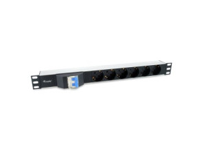 Comprar Tomas tipo Shucko Euro com Magnetotérmico - Regleta Alimentação Alumínio Rack 19" 1U 6 - Cabo 1.8m Tomas tipo Shucko Euro com Magnetotérmico - Regleta Alimentação Alumínio Rack 19" 1U 6 - Cabo 1.8m