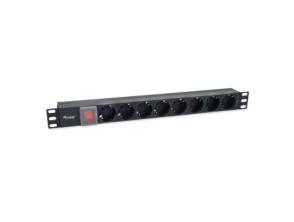 Regleta de alimentação Rack 19" 1U com 8 tomas interruptor IEC 14 cabo especial para SAI Equip