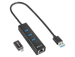 Comprar Concentrador Sharkoon HUB USB 3.2 Alluminium + RJ45 e USB Tipo C Negro Concentrador Sharkoon HUB USB 3.2 Alluminium + RJ45 e USB Tipo C Negro