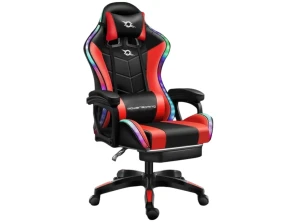 Comprar Cadeira Gaming PowerGaming LED RGB Vermelho/Negro com Reposapiés Cadeira Gaming PowerGaming LED RGB Vermelho/Negro com Reposapiés