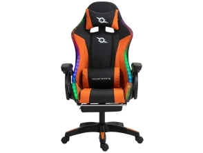 Comprar PowerGaming Cadeira LED RGB com Reposapiés - Preto e Laranja PowerGaming Cadeira LED RGB com Reposapiés - Preto e Laranja