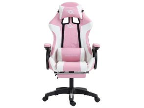 Comprar Cadeira PowerGaming Reposapiés Branco+Rosa Cadeira PowerGaming Reposapiés Branco+Rosa