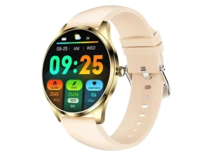 Smartwatch TN99 Dourado com Correa de Silicone e Tela AMOLED 1,43 polegadas