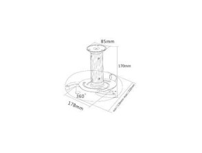 SOPORTE TECHO PROYECTOR DTI BR-PROYECTOR 15KG PLATA E NEGRO - Acesso de instalação