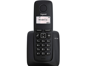 Comprar Teléfono Inalámbrico DECT Digital Gigaset A116 Negro Teléfono Inalámbrico DECT Digital Gigaset A116 Negro