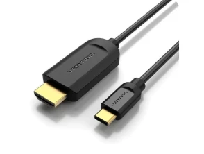 Cabo HDMI Vention CGUBF 1.4 USB Tipo-C Macho - HDMI Macho 1m Negro