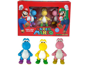 Super Mario - Pack 3 figuritas Yoshi Edición Limitada 6 cm