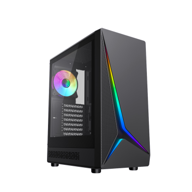 CAIXA ATX COOLBOX GA450 STAR LIGHT ARGB CRISTAL TEMPLADO NEGRO GPU MAX. 340mm 1x3.5 5x2.5