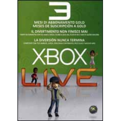 Cartão Prepago Xbox 360 Live Gold 3 meses