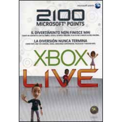 Cartão Pré-pagamento 2100 Pontos Xbox 360 Live