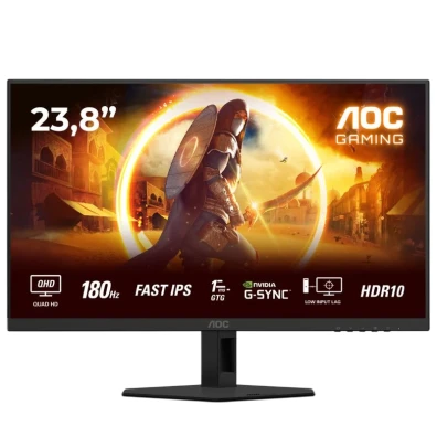 AOC Monitor Q24G4RE 23,8" QHD LED 180 Hz Preto - Para PC