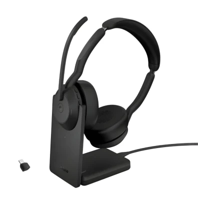 Jabra Evolve2 55 MS Stereo com suporte de carga - Auriculares JABRA