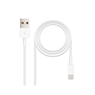 CABLE DADOS/CARGADOR USB LIGHTNING 0.5M BLANCO NANOCABLE