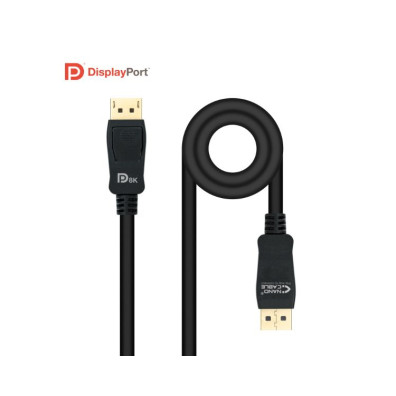 Cabo DisplayPort VESA 1.4 Preto 0,5 M NanoCable DP/M-DP/ M