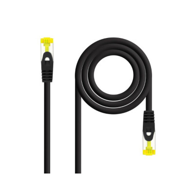CABLE DE RED LATIGUILLO RJ45 SFTP CAT6A AWG26 0.25 M NEGRO NANOCABLE