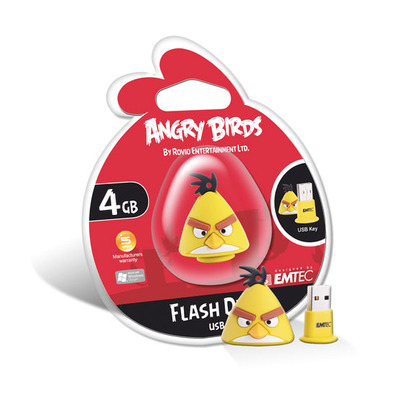 Pendrive 4 Gb Angry Birds Amarelo