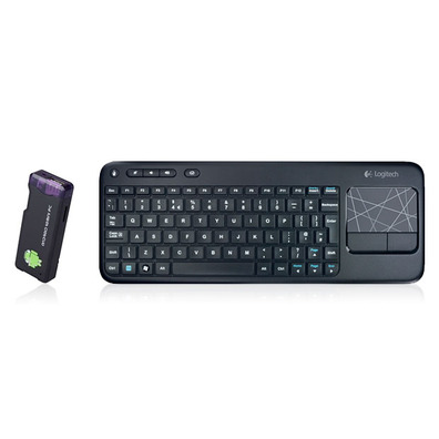 Android Mini PC USB + Teclado Logitech Wireless Touch K400