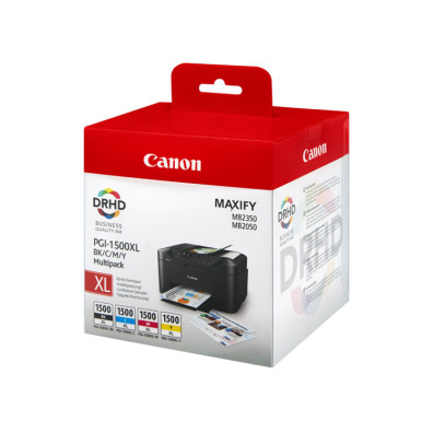 Pack 4 Cartuchos Tinta PGI-1500 XL, Cores Vivos