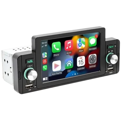 Autorradio SWM 160C 5 polegadas Bluetooth Carplay USB Negro 1 DIN