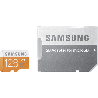 MICRO SD SAMSUNG + ADAPTADOR SD 128GB EVO CLASS 10