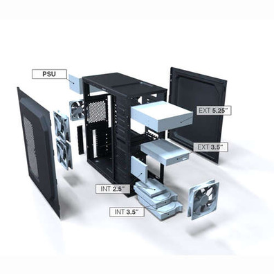 CARTONAGEM NOX ATX TITAN. Semiture. Sem alguns. USB 3.0. NEGRO