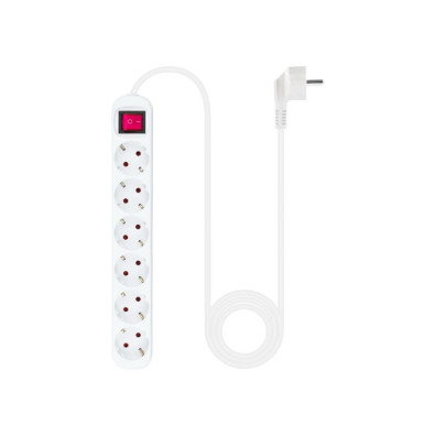 Regleta Protetora Nanocable Branco com Interruptor - 6 Tomas