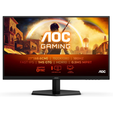 Monitor AOC 27G42E IPS FHD 27" 180Hz VESA 100x100 Negro HDMI DP 0.5MS - Preto