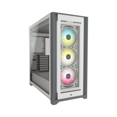 CAIXA SEMITORRE CORSAIR ATX 5000X RGB TG WHITE iCUE