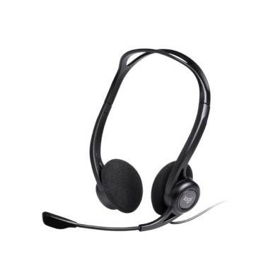 Auricular + Micrófono Logitech PC960M com Supressão de Ruído em Preto