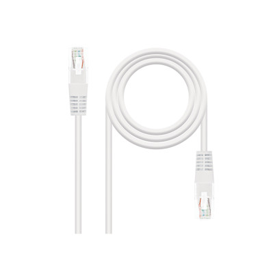 CABLE DE RED LATIGUILLO RJ45 CAT.5E UTP 1M BLANCO NANOCABLE