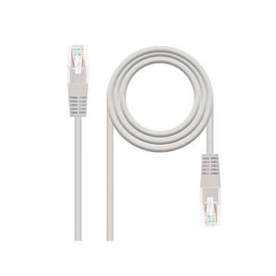 Cabo Red Latiguillo RJ45 UTP Cat6 1m Gris Nanocable