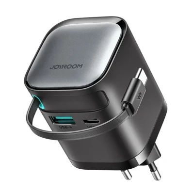 Carregador Joyroom 65W USB-C com cabo integrado retrátil