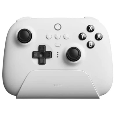 Gamepad 8BitDo Ultimate Branco Bluetooth/2.4G + Adaptador e Base de Carga - Mando Nintendo Switch/Smartphone/PC