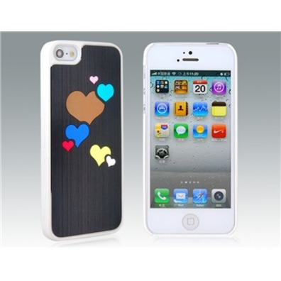 Carcaça protetora Corações para iPhone 5 Negra