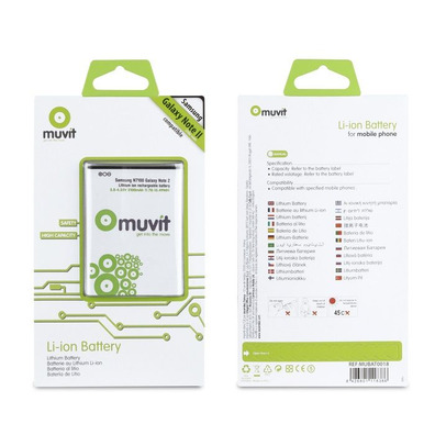 Baterista recargable Samsung Galaxy Note 2 Muvit