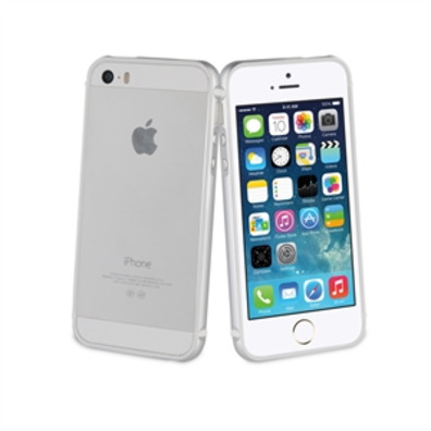 Bumper Silver Alumínio + Nanofilm traseiro iPhone SE / 5S / 5 caso muvit