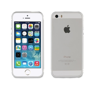 Bumper Silver Alumínio + Nanofilm traseiro iPhone SE / 5S / 5 caso muvit