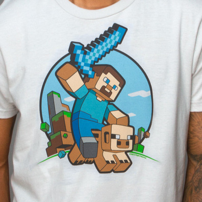 Camiseta Minecraft - Pig Riding XL