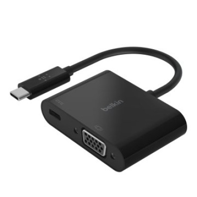 ADAPTADOR BELKIN USB-C A VGA COM CARGA NEGRA