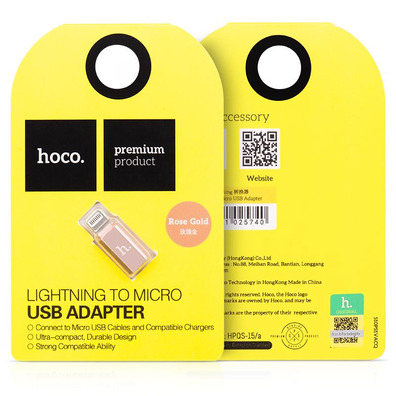 Adaptador Lightning para USB Micro Rosa Hoco