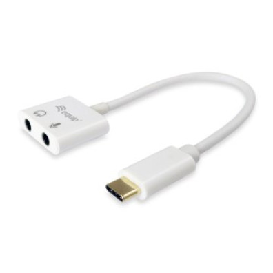 ADAPTADOR USB-C EQUIP para Auricular e Micrófono 2 Jack 3.5mm Hembra