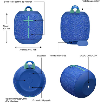 Altavoz con Bluetooth Logitech Ultimate Ears WonderBoom 2 1,0 Azul