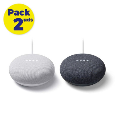 Altavoz Google NEST Mini Carbón / Tiza Pack 2 min (independientes)