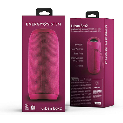 Altavoz Portátil Bluetooth Energia Sistem Urban Box 2 Magenta