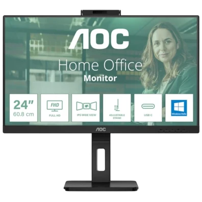 AOC Monitor 24P3CW 23.8 FullHD IPS com Webcam em Preto