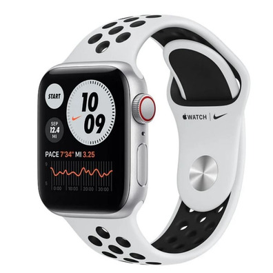 Apple Watch SE GPS/Cellular 40mm Caja Aluminio Plata / Correa Nike Deportiva Platino Puro y Negra