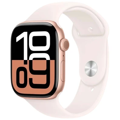 Apple Watch Series 10 GPS 46mm Alumínio Ouro Rosa Correa Deportiva M/L