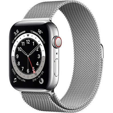 Apple Watch Series 6 GPS + Cela 44mm Acero Inoxidável Milanese Loop Plata